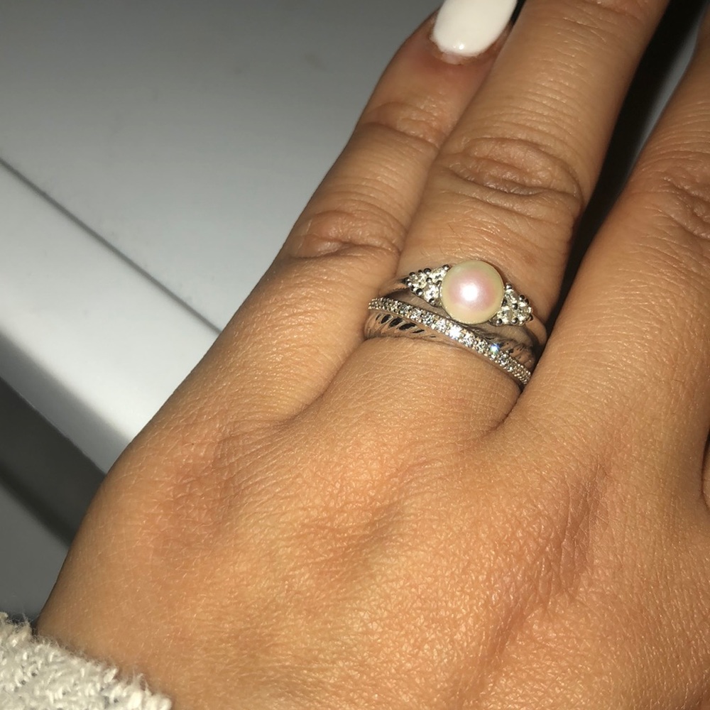 Real diamond and Saltwater Pearl ring